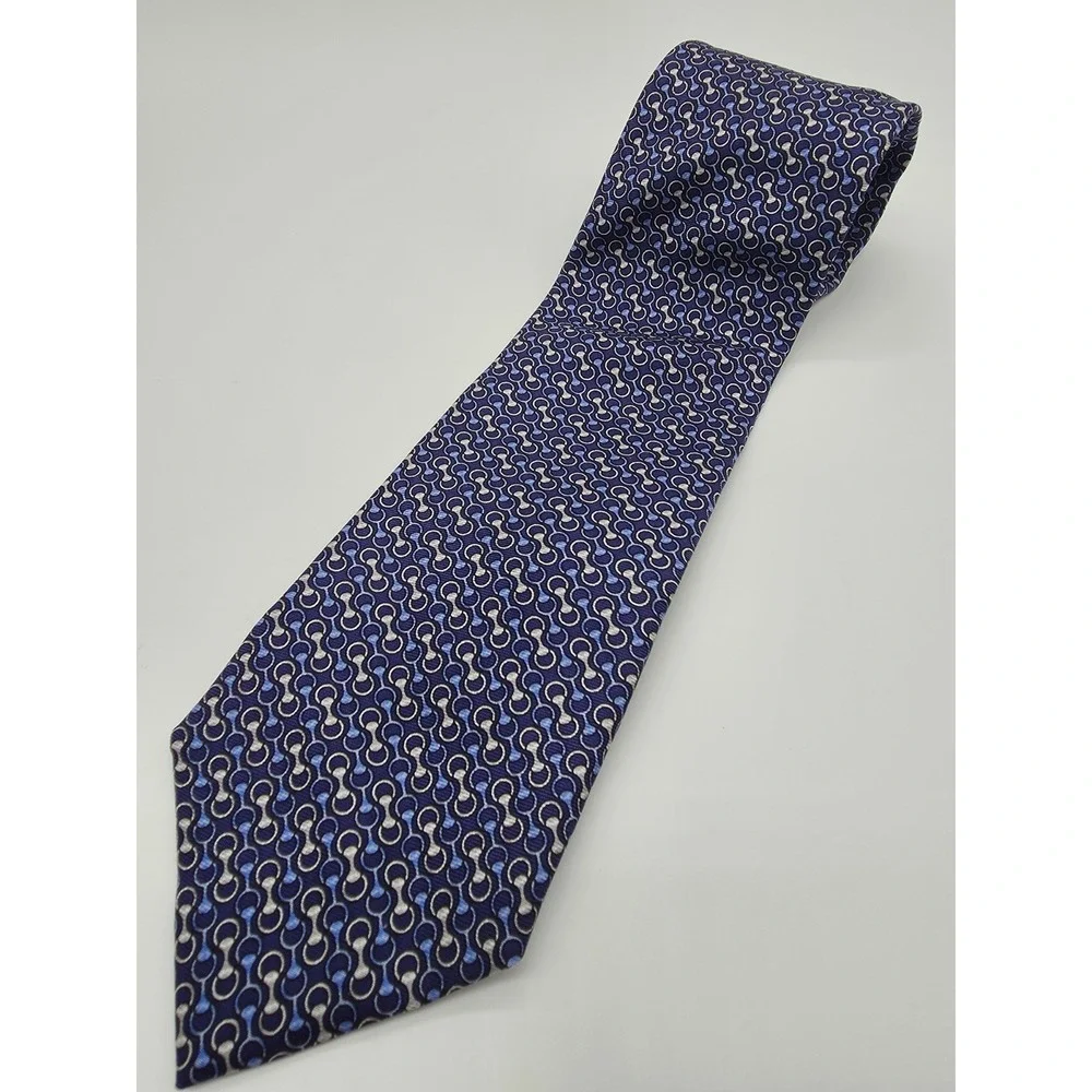 Brooks Brothers Geometric Blue Gray Tie 57.5
